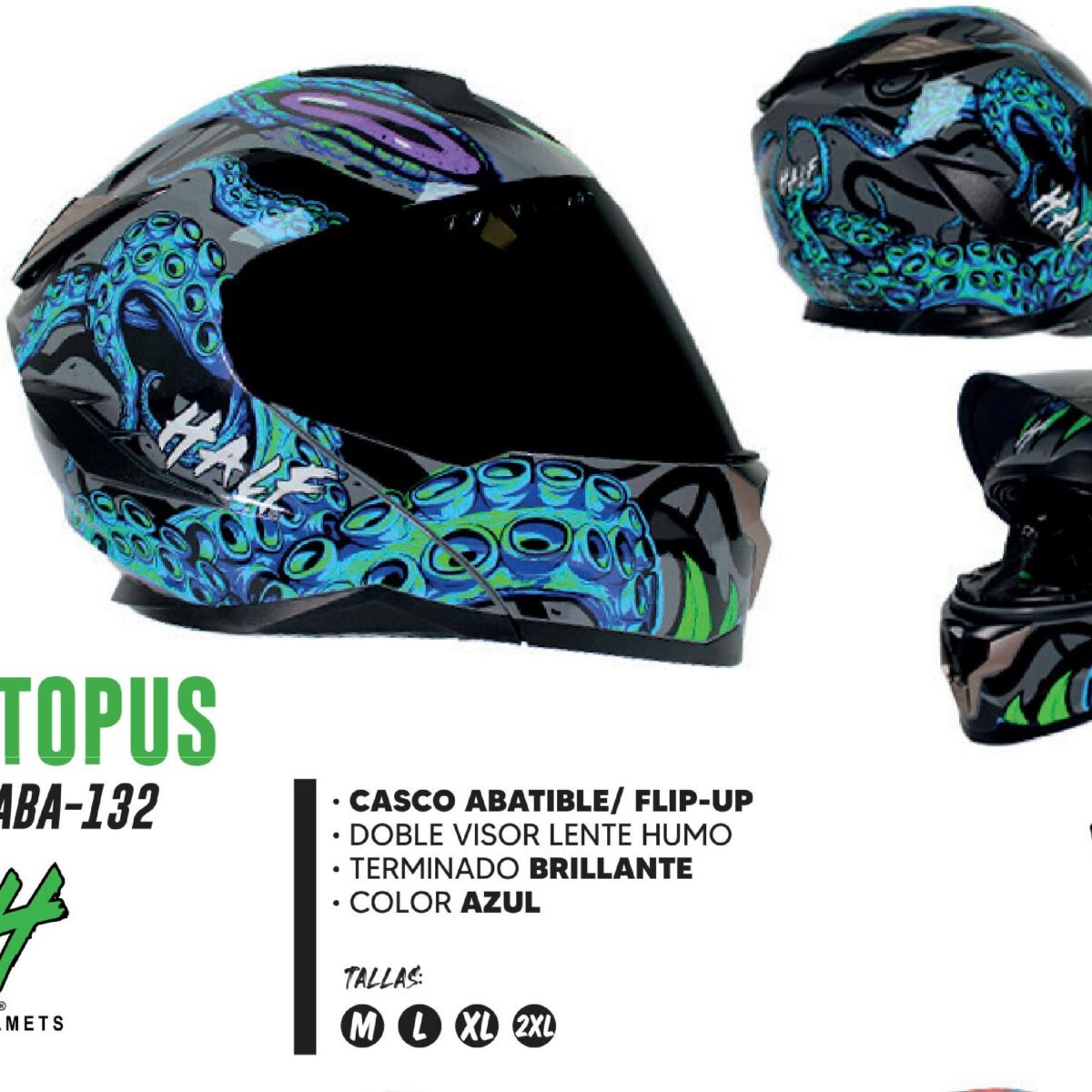 CASCO ABATIBLE HALF CERTIFICADO DOT DOBLE VISOR LENTE HUMO / CAS-ABA-132M