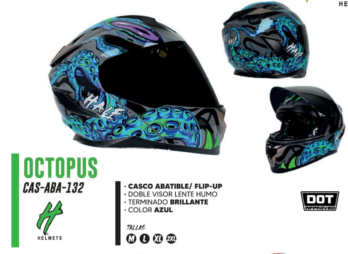 CASCO ABATIBLE HALF CERTIFICADO DOT DOBLE VISOR LENTE HUMO / CAS-ABA-132M