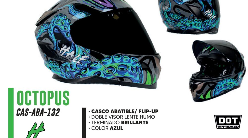 CASCO ABATIBLE HALF CERTIFICADO DOT DOBLE VISOR LENTE HUMO / CAS-ABA-132XL