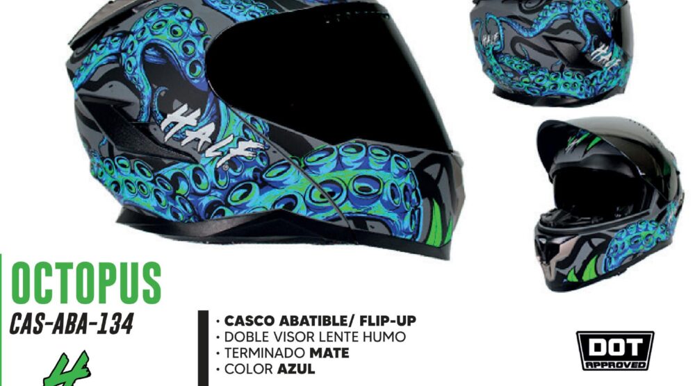 CASCO ABATIBLE OCTOPUS CERTIFICADO DOT / CAS-ABA-134M