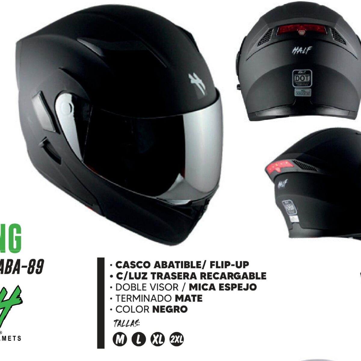 CASCO ABATIBLE YING CERTIFICADO " DOT "