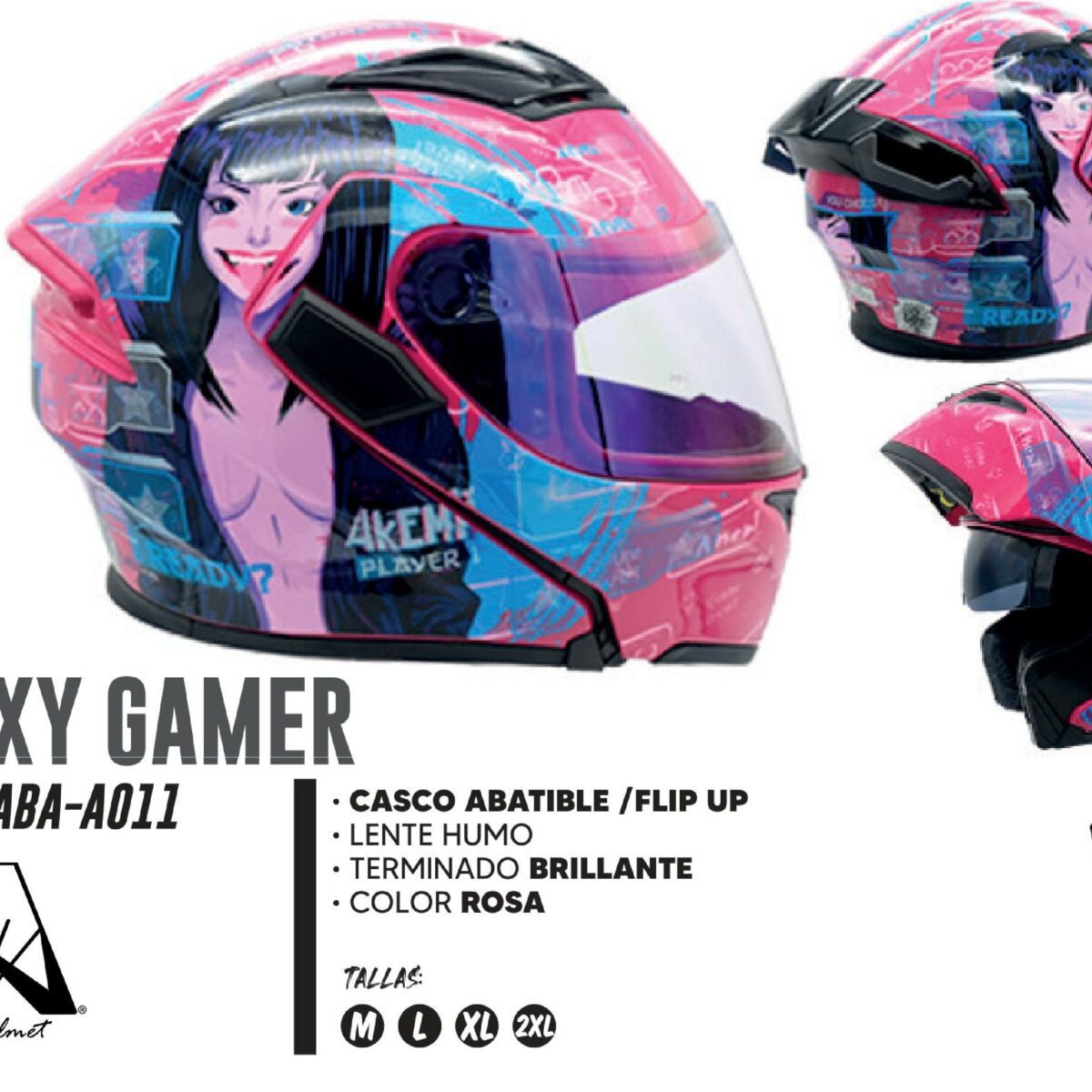 CASCO - CASCO ABATIBLE SEXY GAMER CERTIFICADO DOT