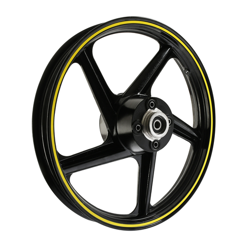 RIN TRAS NEGRO FILO AMARILLO