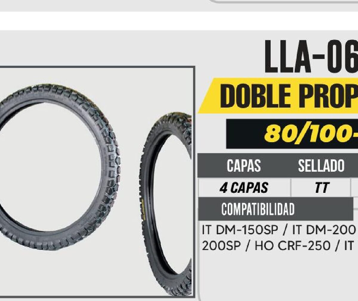 80/100-21 4 CAPAS PG19T DOBLE PROPOSITO USA CAMARA (TT)