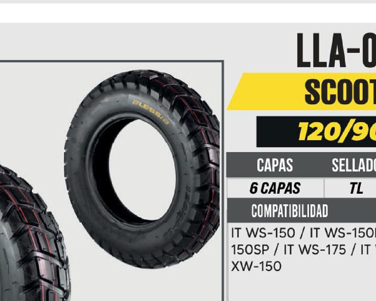 120/90-10 6 CAPAS A922 CALLE NO USA CAMARA (TL)
