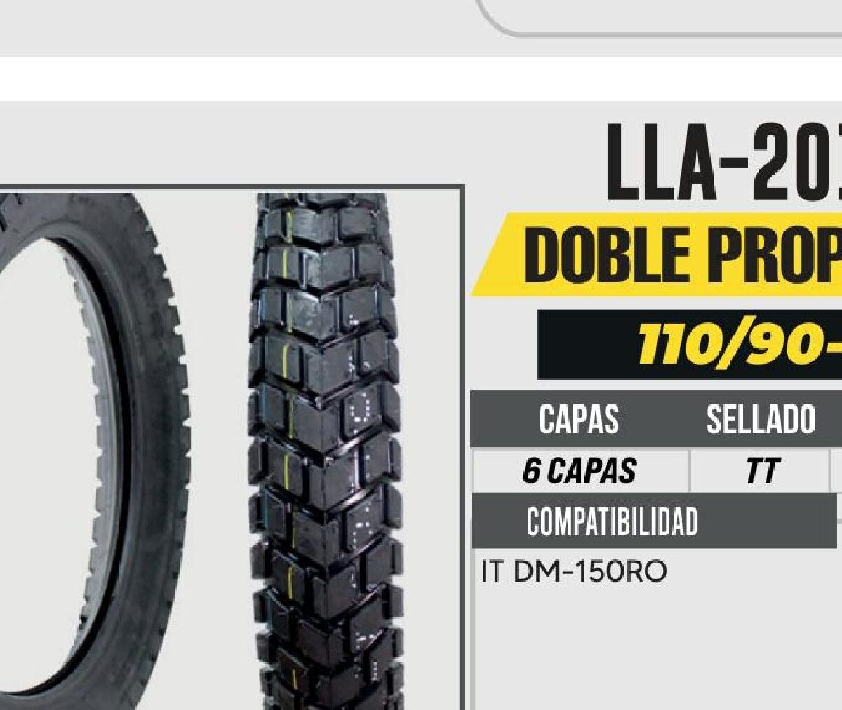 110/90-17 6 CAPAS A411 DOBLE PROPOSITO USA CAMARA (TT)