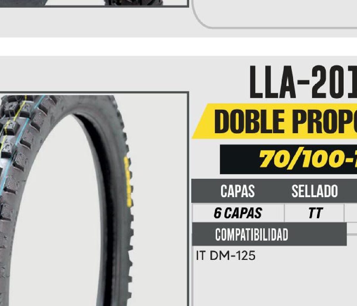 70/100-19 6 CAPAS A341 DOBLE PROPOSITO USA CAMARA (TT