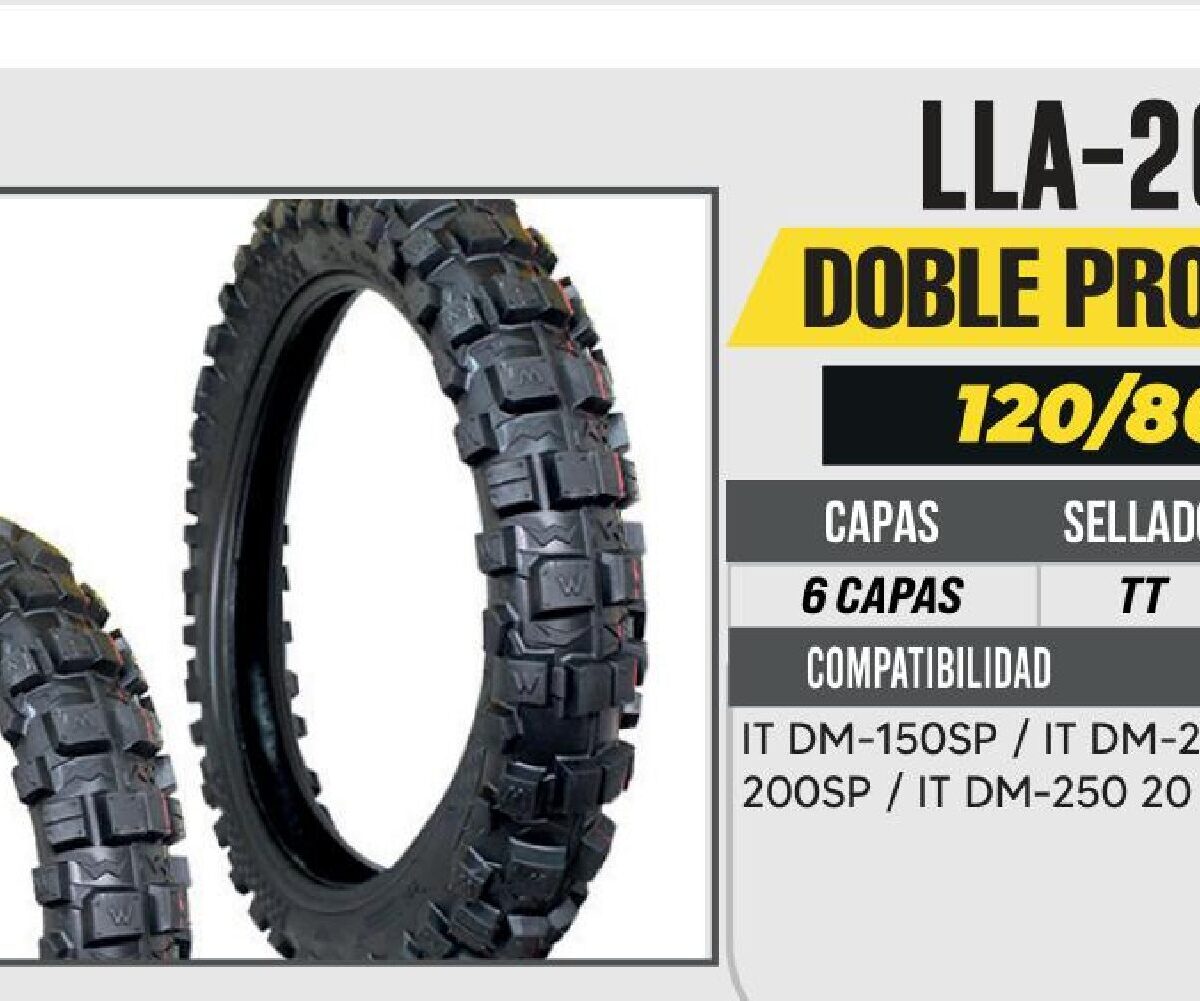 120/80-18 6 CAPAS P153 DOBLE PROPOSITO USA CAMARA (TT)