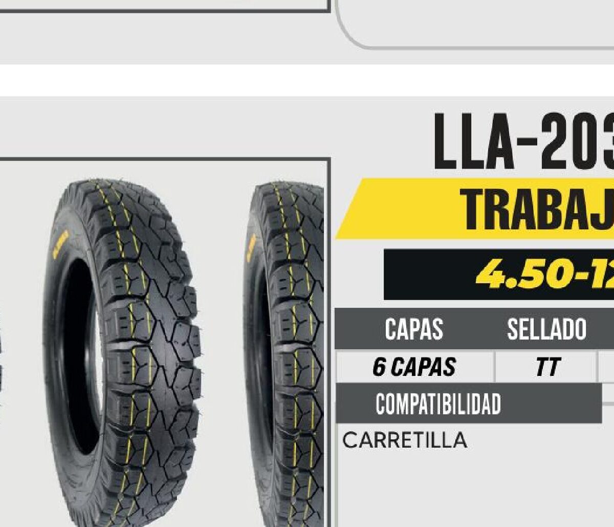 4.50-12 6 CAPAS P257 TRABAJO USA CAMARA (TT)