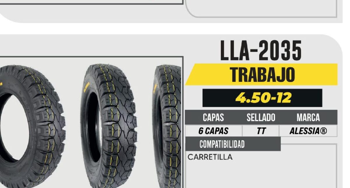 4.50-12 6 CAPAS P257 TRABAJO USA CAMARA (TT)