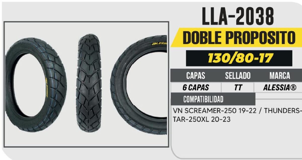 130/80-17 TRASERA 6 CAPAS P334A CAFÉ RACER USA CAMARA (TT)