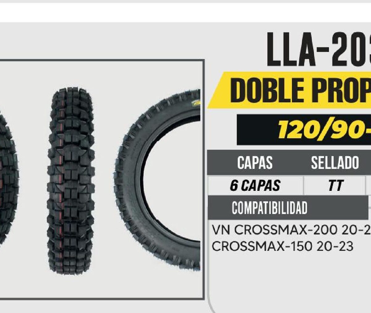 120/90-18 TRASERA 6 CAPAS P349 CAFÉ RACER USA CAMARA (TT)
