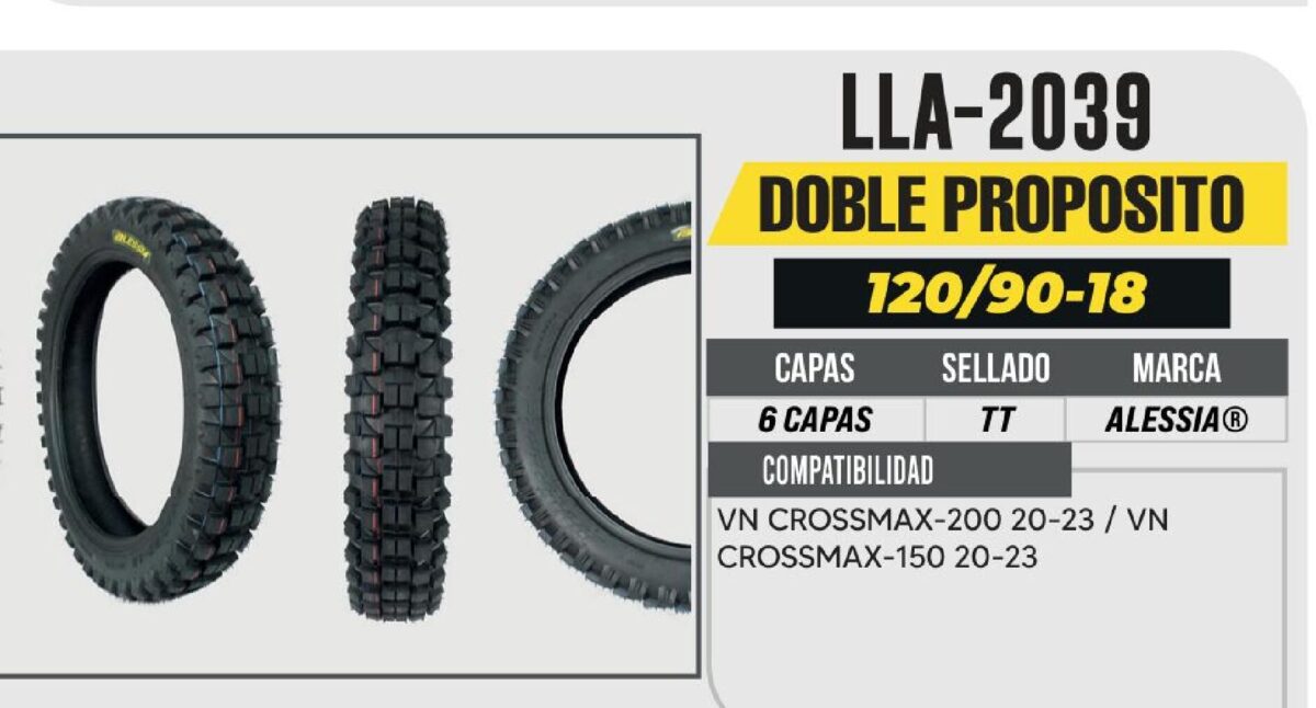 120/90-18 TRASERA 6 CAPAS P349 CAFÉ RACER USA CAMARA (TT)