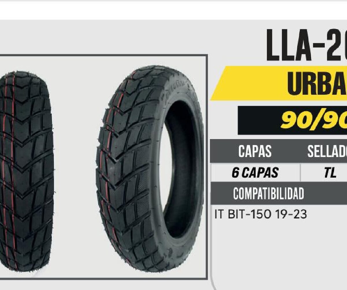 90/90-12 DELANTERA 6 CAPAS P373 CALLE NO USA CAMARA (TL)