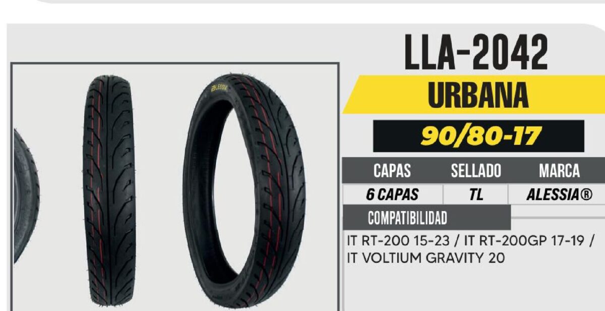 90/80-17 DELANTERA 6 CAPAS CALLE NO USA CAMARA (TL)