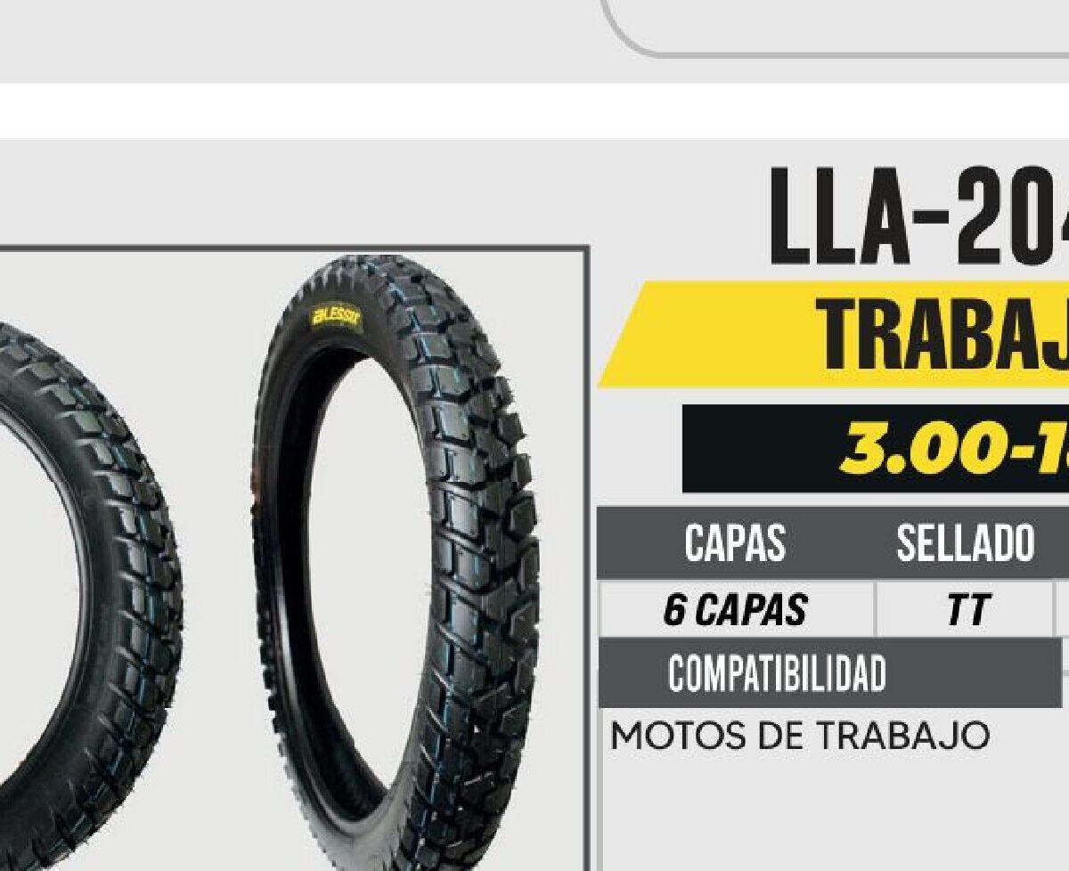 3.00-18 TRASERA 6 CAPAS P438 TRABAJO USA CAMARA (TT)