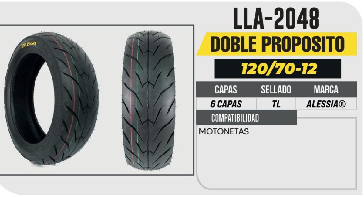 120/70-12 DELANTERA 6 CAPAS P810 SCOTTER SIN CAMARA (TL)
