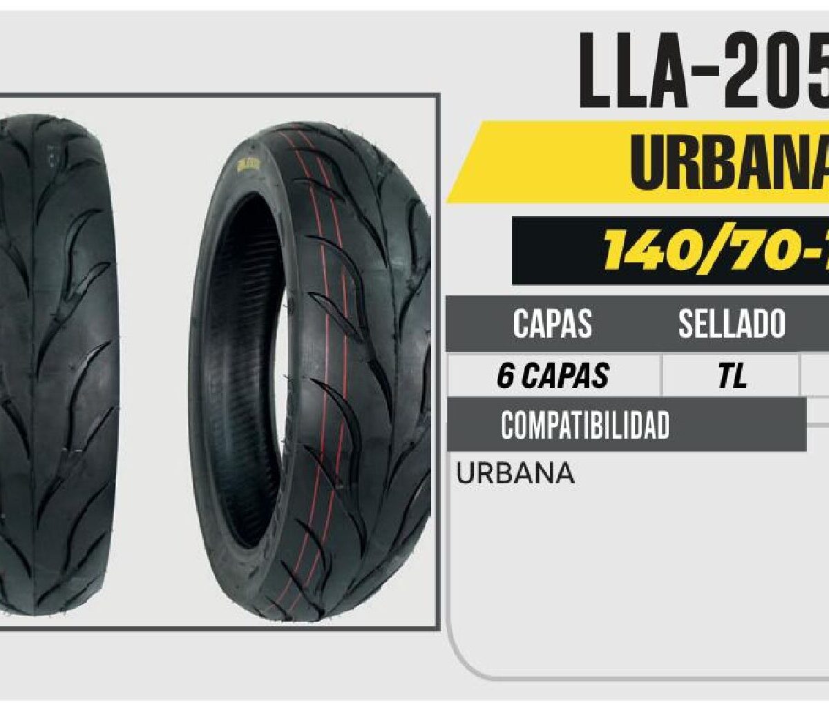 140/70-17 6 CAPAS P807 URBANA SIN CAMARA (TL)