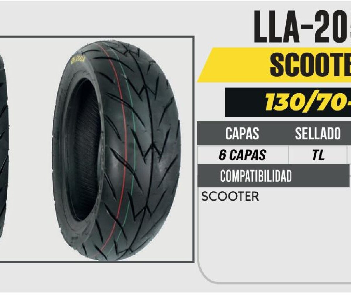 130/70-12 6 CAPAS P810 SCOTTER SIN CAMARA (TL)