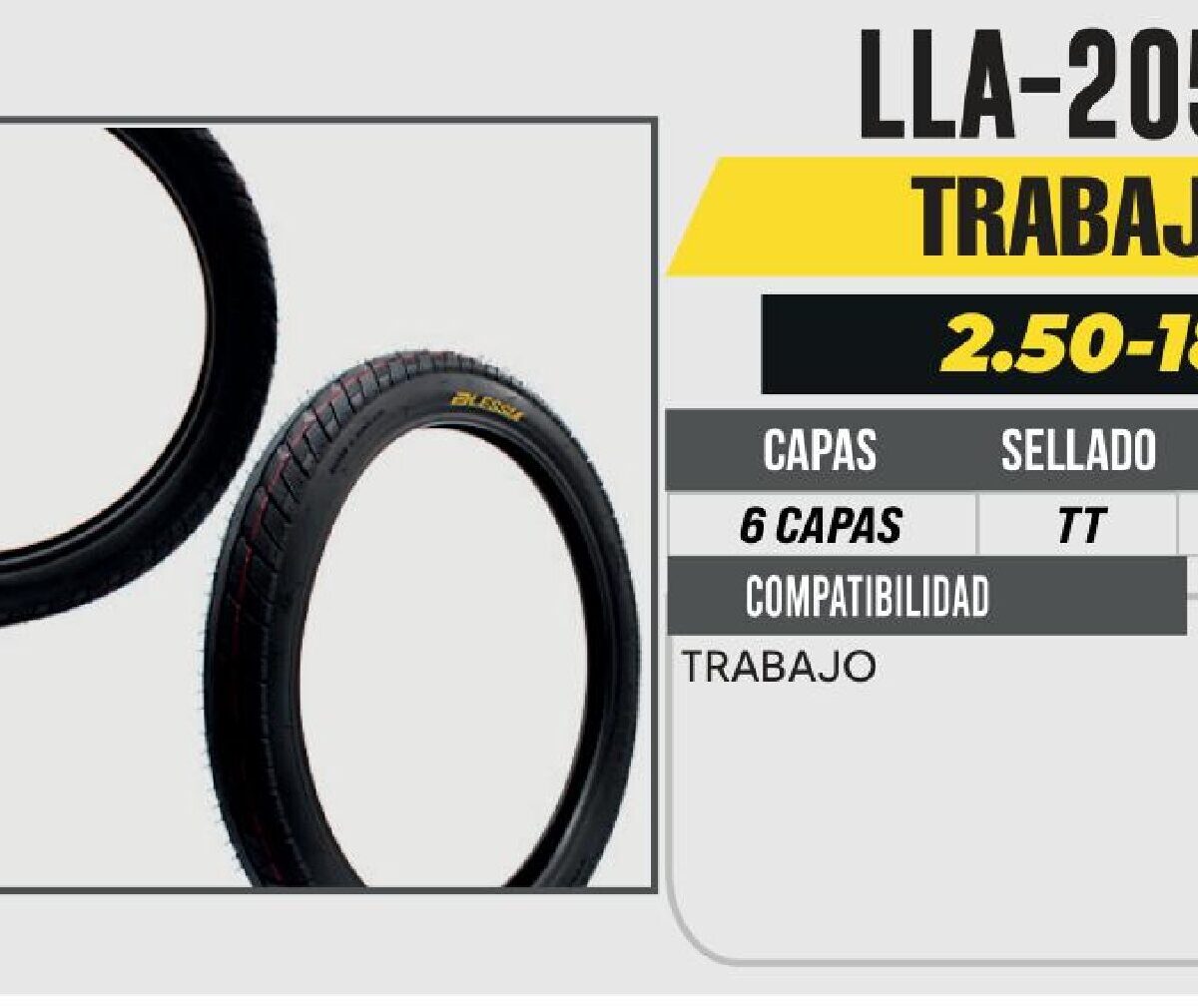 2.50-18 6 CAPAS P253 TRABAJO USA CAMARA (TT)