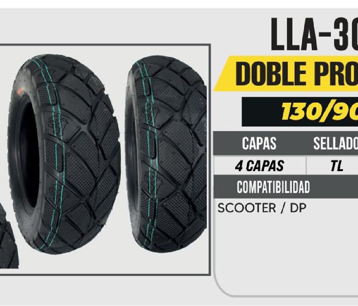 130/90-10 4 CAPAS P277 SCOOTER NO USA CAMARA (TL)