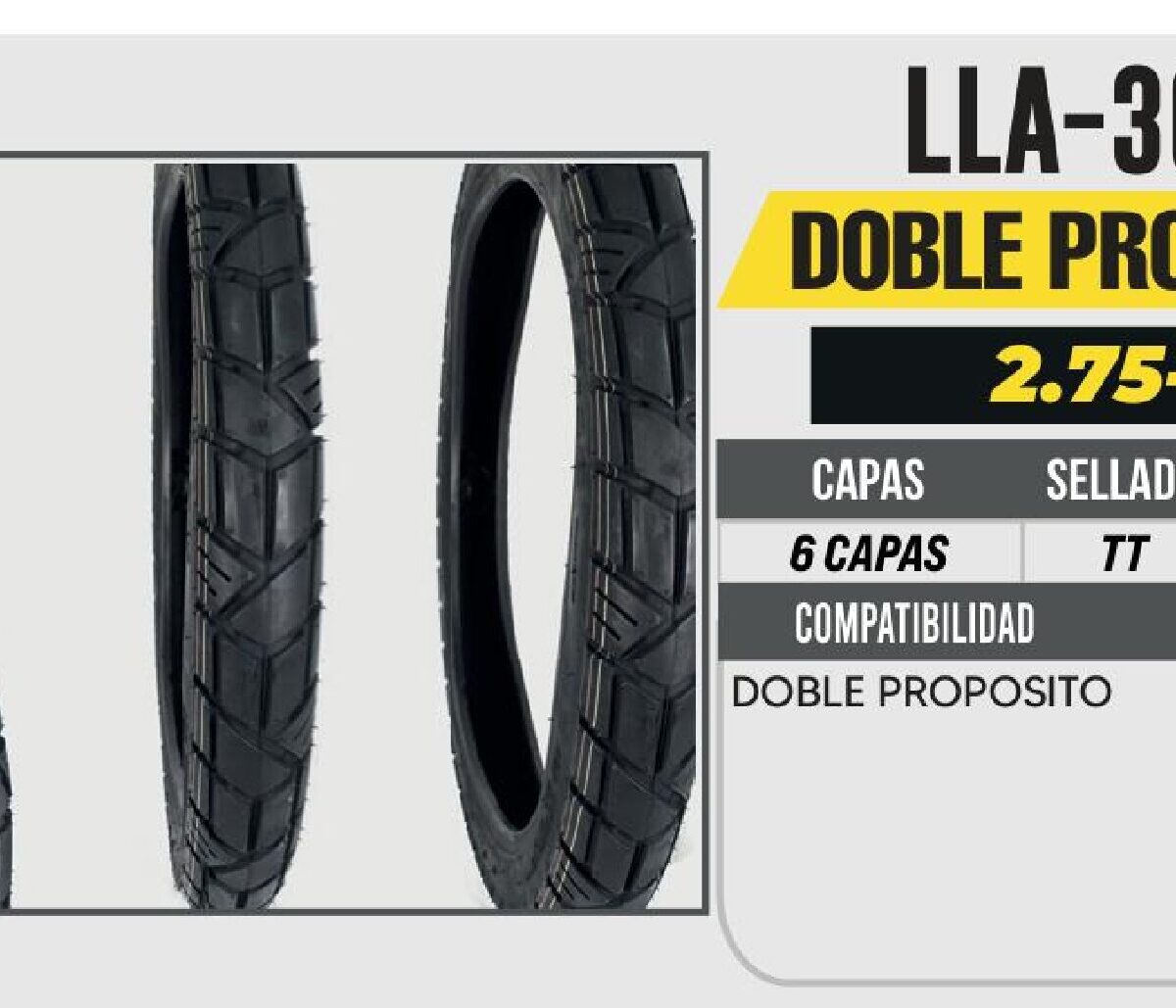 2.75-18 6 CAPAS P399 DOBLE PROPOSITO USA CAMARA (TT)