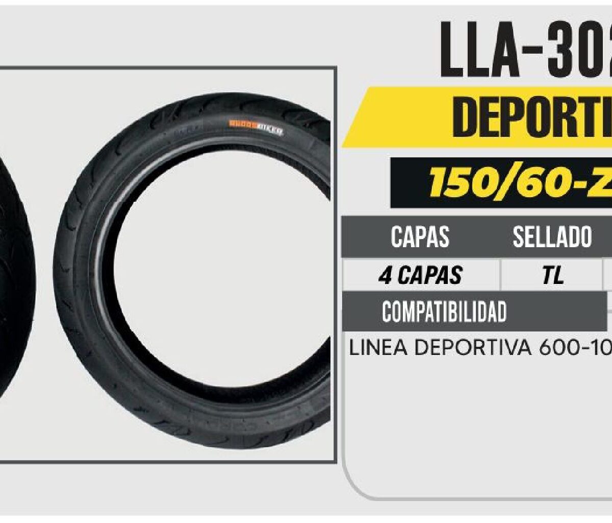 150/60-ZR17 4 CAPAS CYR200 CALLE NO USA CAMARA (TL) TRASERA