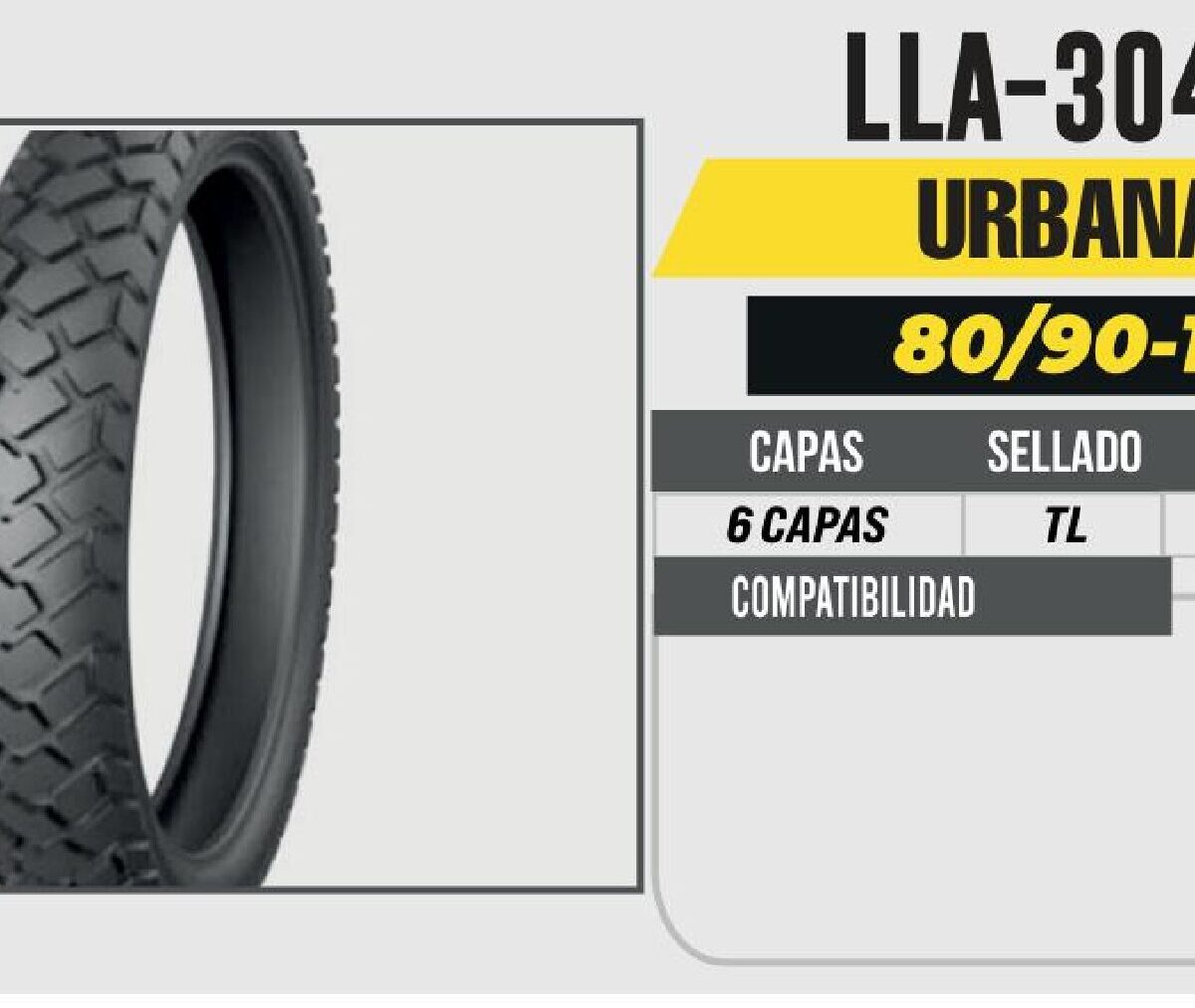 80/90-17 6 CAPAS CY285 NO USA CAMARA (TL) DELANTERA