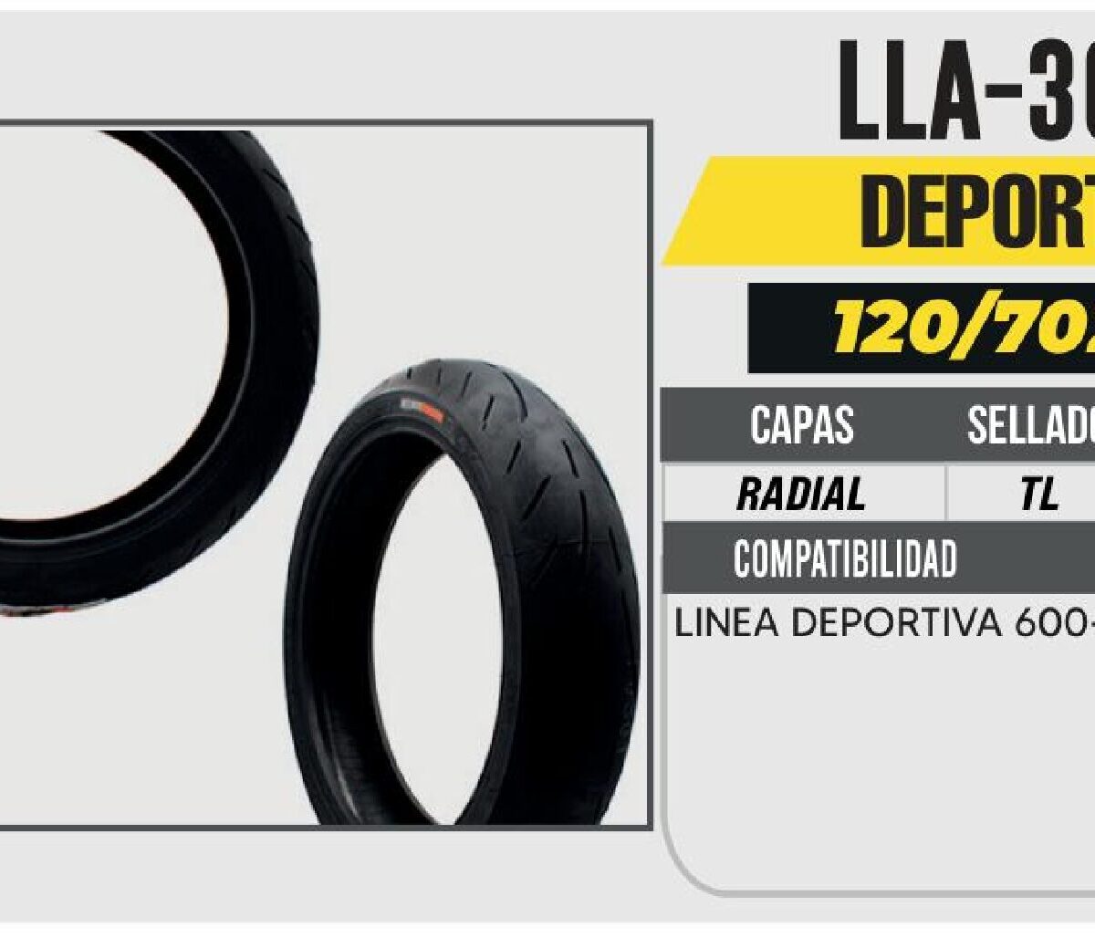 120/70 ZR17 RADIAL CYR101 CALLE NO USA CAMARA (TL) TRASERA
