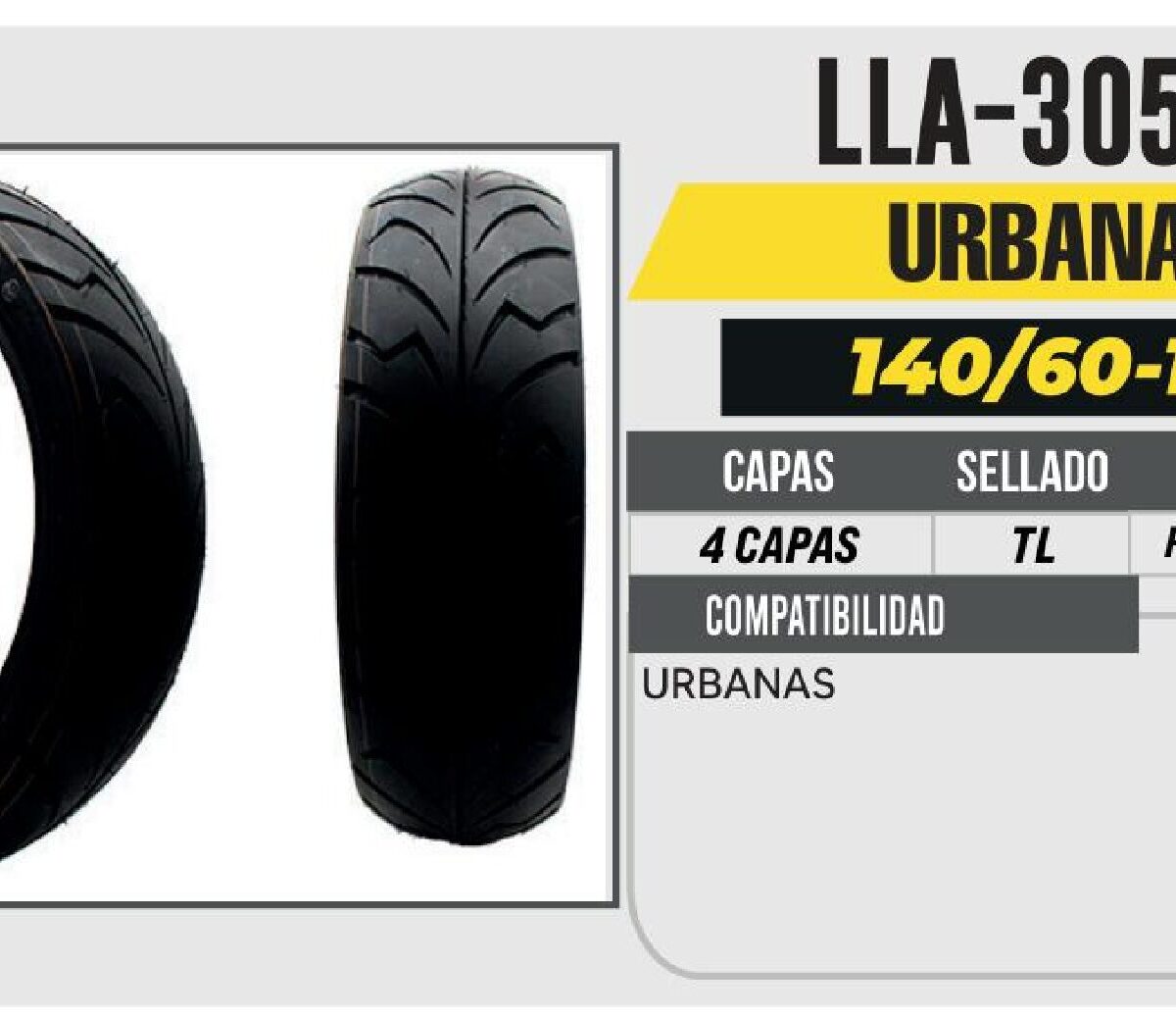 140/60-17 CY185 CALLE 4PR NO USA CAMARA (TL) TRASERA
