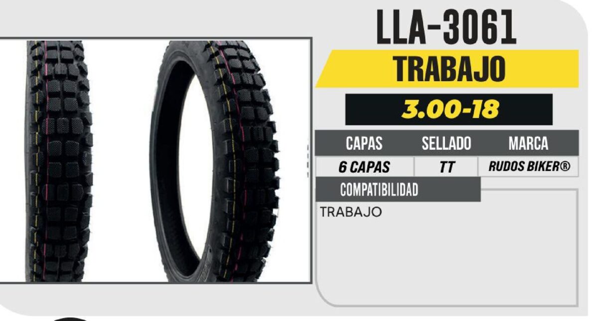 3.00-18 P115 TRABAJO 6PR USA CAMARA (TT) TRASERA